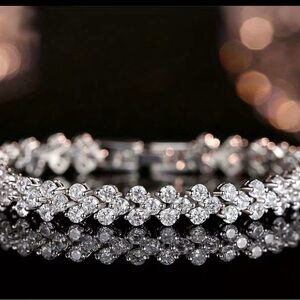 Elegant Moissanite Silver 9.1 carat Moissanite tennis bracelet, S925 3mm VVS1